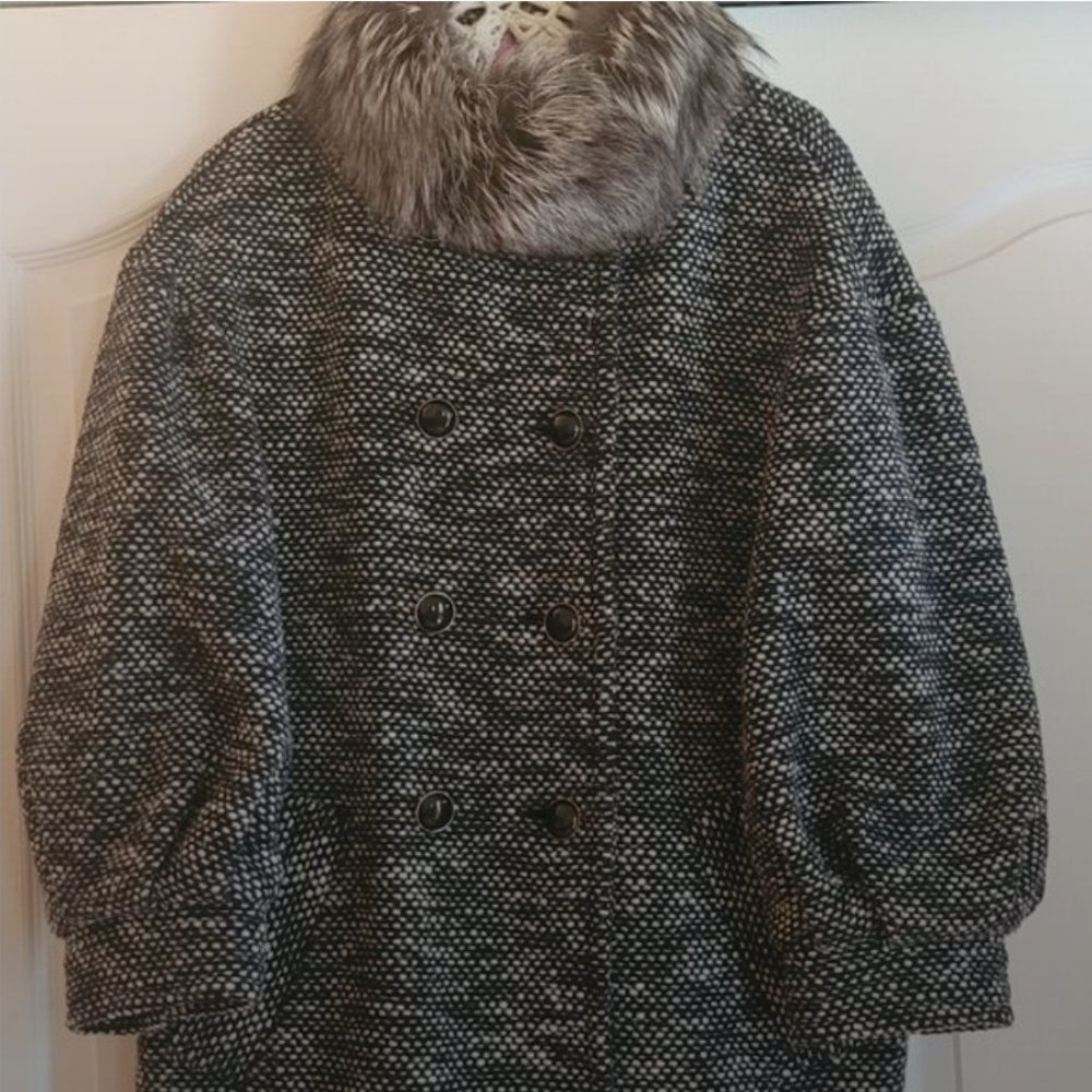 COACH Winter Coat w/Fox Trim